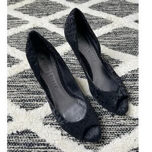 White House Black Market Black Peep Toe Heels size 8.5